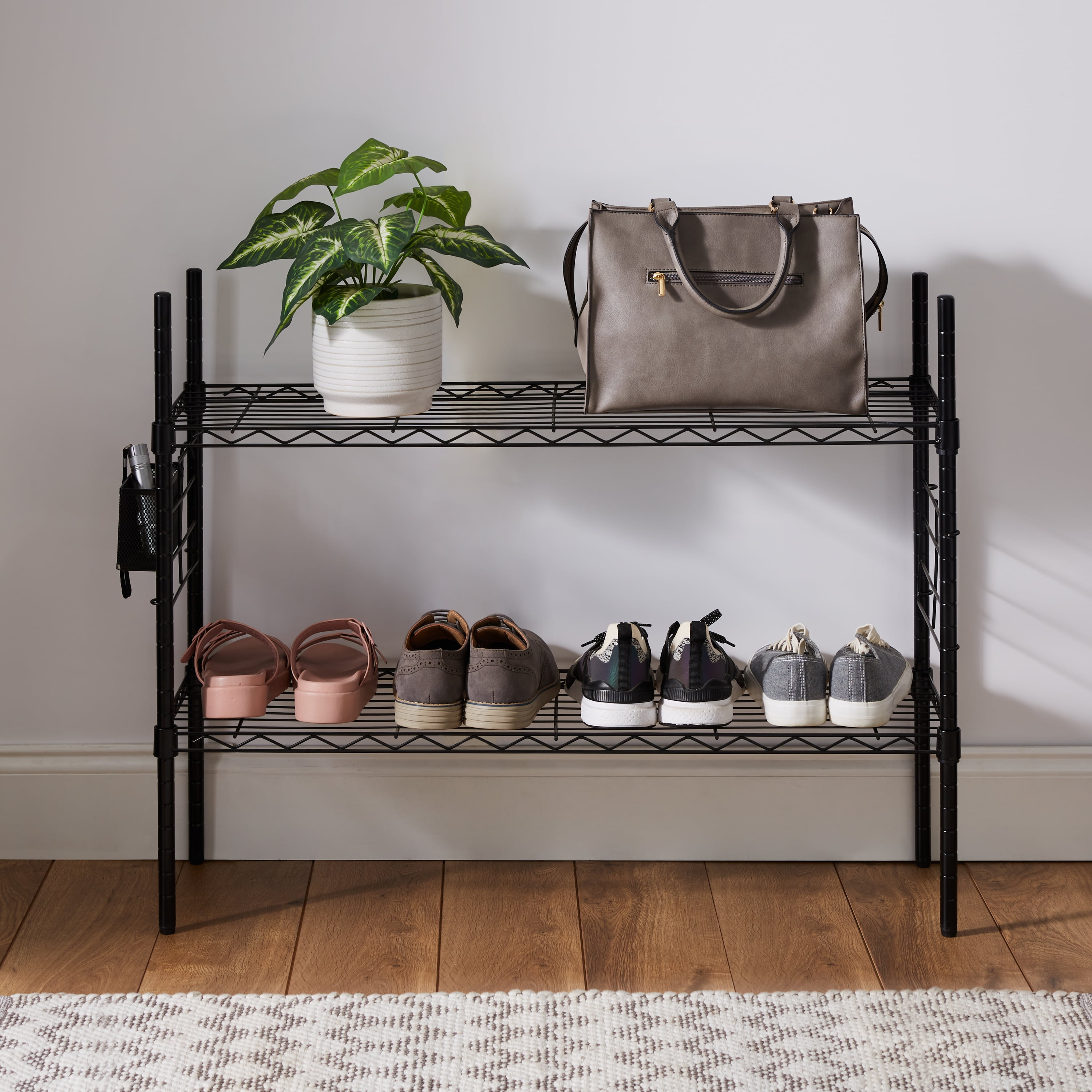 Organize It All Steel Etagere Adjustable Storage Shelves in Black