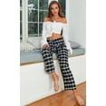 thumbnail image 2 of Anyou Women's Pajama Pants Comfy Stretch Plaid Pajama Wide Leg Lounge Pants Size S-XXL, 2 of 3
