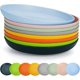 thumbnail image 1 of 22.5cm Plastic Plates 8 Colors Reusable Sturdy Tableware Set Noodle Bowl Appetizer Cereal Dessert Bowl BPA Free, 1 of 5