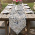 thumbnail image 6 of Blue Grey Boho Table Runner Linen Burlap Table Runner 120 Inches Long Retro Ethnic Tribe Abstract Art Dresser Scarves for Kitchen Island Coffee Dining Room Party Wedding Holiday Decoration 13"x120", 6 of 8