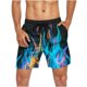 thumbnail image 4 of Ceisia Men's Vibrant Flame Print Beach Shorts | 4-Way Stretch Drawstring Swim Trunks (Black) Gifts, 4 of 6