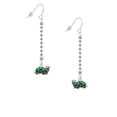 thumbnail image 2 of Delight Jewelry Silvertone Green Side Turtle - Silver-tone Long Sparkle Dangle French Earrings, 2 of 4