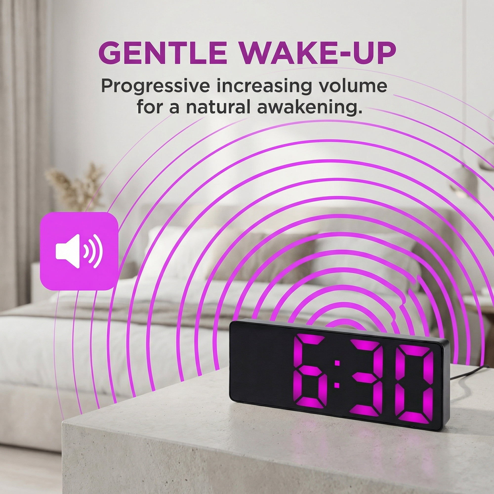 Unique Bargains Small Digital Alarm Clock for Deep Sleepers Yellow