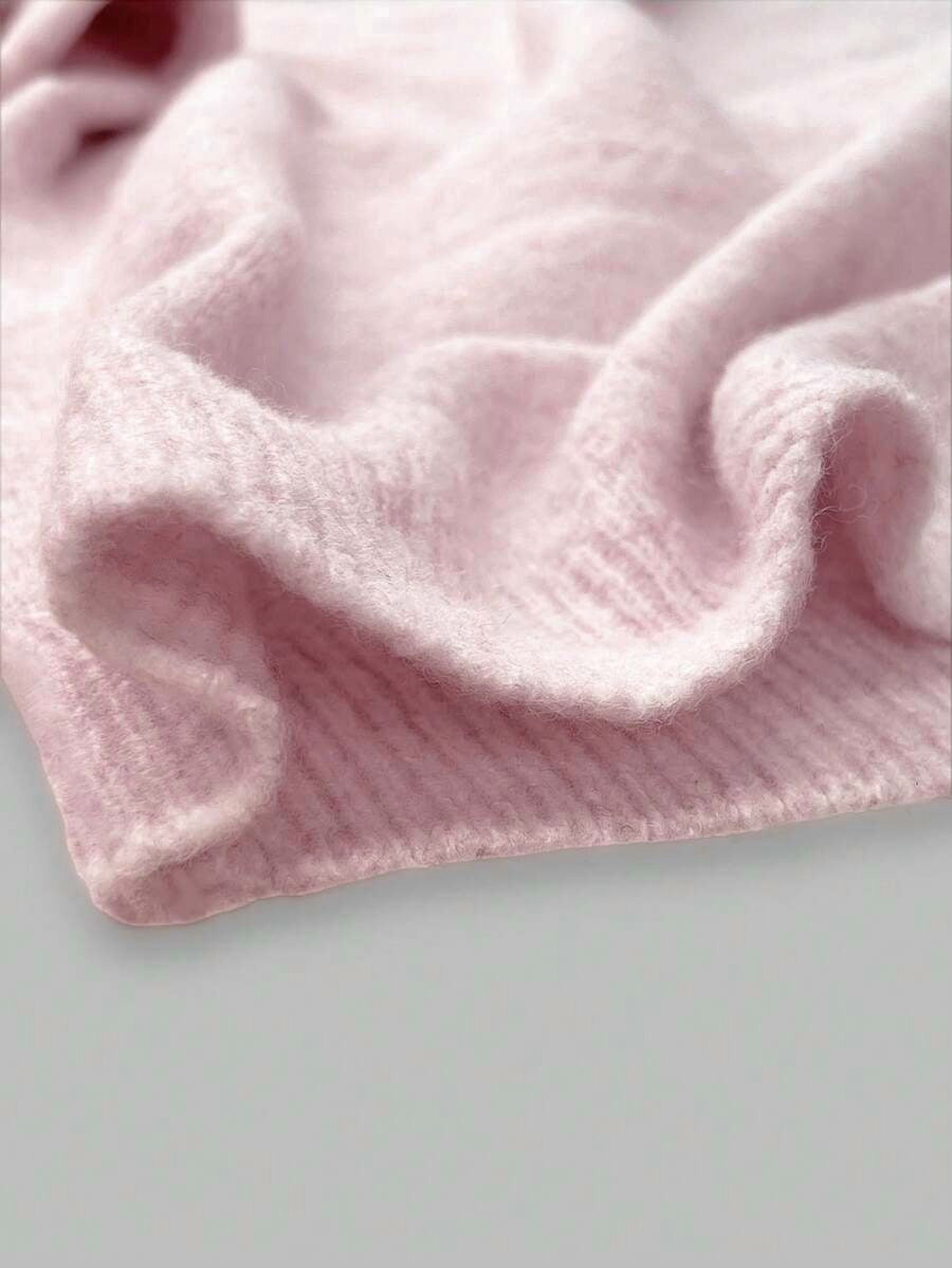 Womens Pink Long Sleeve Off-Shoulder Sweater, Knit Top