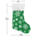 thumbnail image 2 of Coolnut Christmas Stockings Christmas Snowflakes Green , 1 Pack 17.7" Xmas Fireplace Santa Socks Christmas Tree Hanging Stockings Decoration for Christmas Holiday Xmas Gift, 2 of 4