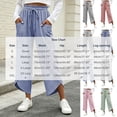 thumbnail image 4 of Women Striped Cropped Capri Pants Sevevn Drawstring Elastic Waist Irregular Hem Casual Trousers With Large Side Pockets, Multi‑Color Options For Summer Daily Wear, 4 of 6