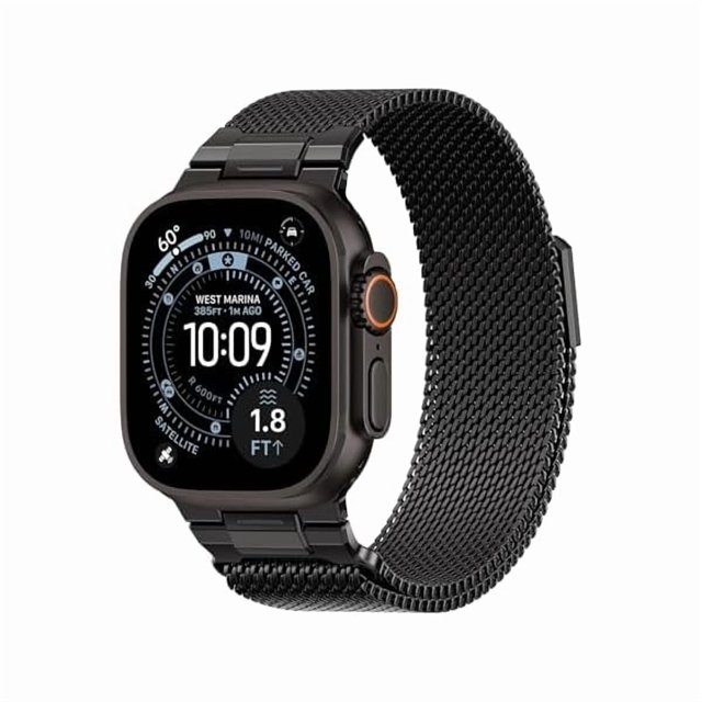 Chenchen Milanese Loop Magnetic Strap for Apple Watch Ultra 3/2 Strap 49mm 46mm 45mm 44mm 42mm 41mm 40mm 38mm Men,Stainless Steel Mesh Metal Connector Band for Apple Watch 11 10 9 8 7 6 5 4 3 SE 3/2nd