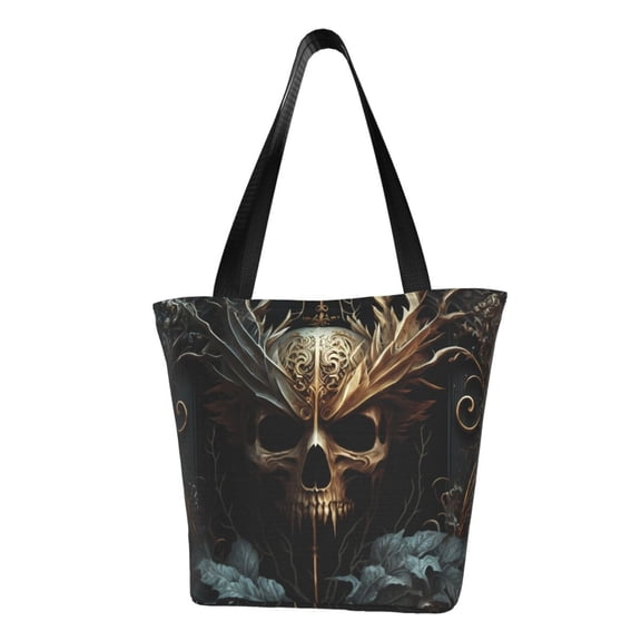 Rocae Vintage Ornate Skull for Shoulder Bags for Women Tote Bag for Women with Zipper Closure