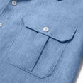 thumbnail image 6 of Cmfcve Mens Short Sleeve Shirts Classic Lapel Collared Button Down Shirts Dressy Casual Summer Tops with Chest Pockets, 6 of 8
