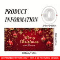 thumbnail image 2 of 1 PC, 2D Flat/ flat art decorative banner decoration, silver bell design pattern, 157x71 inches (400x180cm), universal daily wall decoration, elegant daily garage door decoration, party banner, home, 2 of 5