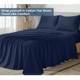 thumbnail image 2 of Royale Linens 100% Organic Cotton King Flat Sheet Only - Super Soft - Percale Top Sheets - King Flat Sheet Sold Separately - Breathable, Cool & Crisp Navy Sheets Only (105" x 102", Navy), 2 of 9