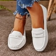 thumbnail image 5 of Nestiefly Women's Comfortable & Lightweight Penny Loafers Slip-Ons Business Casual Dress Shoes Work Office Flat Walking Shoes for Women White 40, 5 of 9