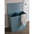 thumbnail image 6 of BirdRock Home Double Linen Laundry Hamper with Lid and Removable Liner - Light Blue, 6 of 9