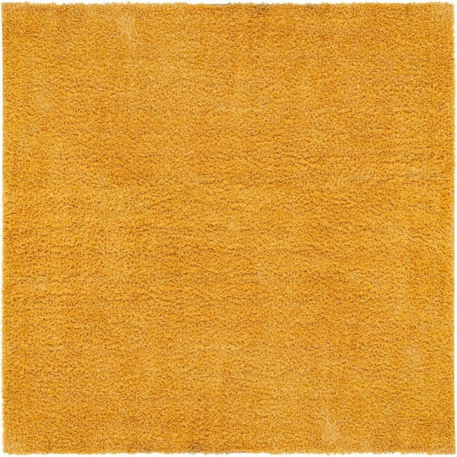 Unique Loom Davos Shag Soft & Cozy Area Rug 10' x 10' Square Sunglow