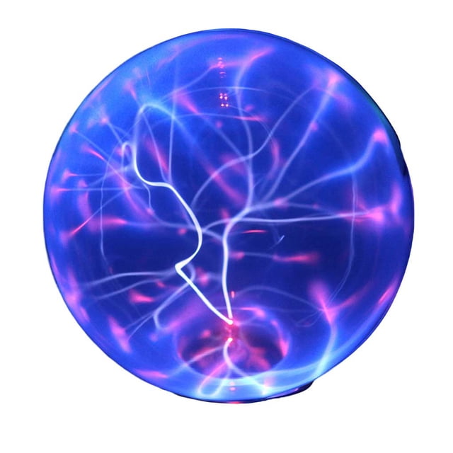 Inteprter Globo de cristal relámpago de 6/8 pulgadas, lámpara de noche de nebulosa táctil con luz azul, esfera electrostática, Control de Iluminación y accesorios 8 pulgadas