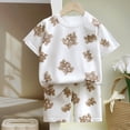 thumbnail image 6 of Lumosvexa Girls Sleepwear Outfit Sets Crew Neck T-Shirt and Baggy Shorts Summer Soft Cute Cotton Clothes 2 Piece White Size 7-8, 6 of 6