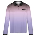 thumbnail image 4 of Blusa y camisa de manga larga con cuello vuelto para hombre, camisa deportiva de color liso con solapa y botones, blusa de poliéster de manga larga con solapa para hombre, 4 of 4