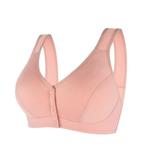 Annhoo Plus Size Bras for Women Push up Full Coverage Bralette Front Closure Bras Solid Color Wirefree Underwear