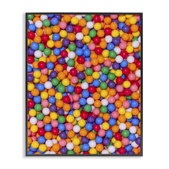 Stupell Industries Eclectic Colorful Gumballs Close Up Black Framed Giclee Art, 11 x 14, by LISH Creative