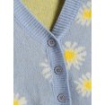 thumbnail image 3 of ZAFUL for Women Floral Drop Shoulder Short Cardigan Light Blue M, 3 of 4