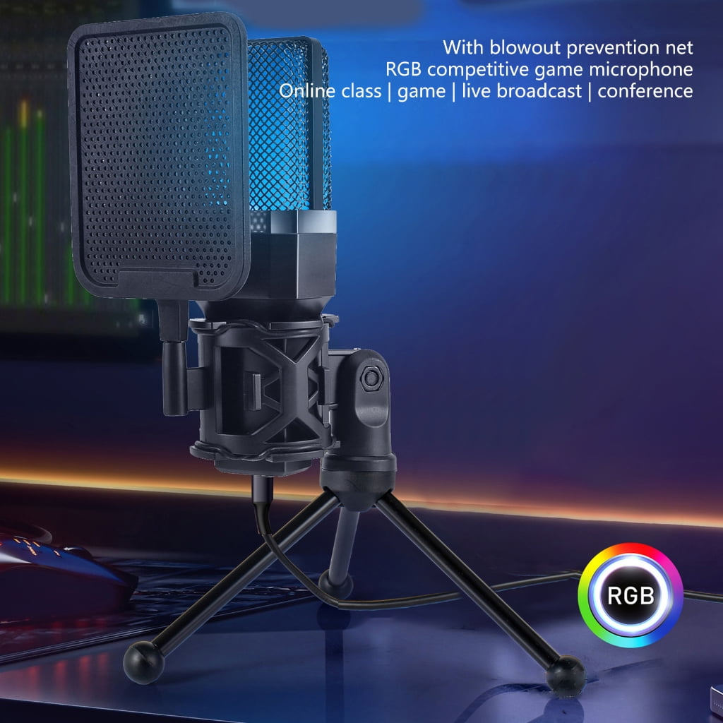 Noise Cancelling USB Condenser Microphone with Colorful Stand for Online Teaches