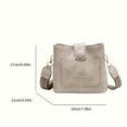 thumbnail image 3 of JUYGO Minimalist Bucket Bag Solid Color Versatile Work Bag Single Shoulder Crossbody With Broad Strap, 3 of 7