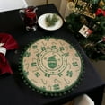 thumbnail image 5 of Virelaxpo Green Christmas Placemat with Pom Pom - Round Woven Table Mat for Holiday Dining, Snowflake and Reindeer Patterns, Heat Resistant and Easy Clean, 38x38cm, 5 of 6