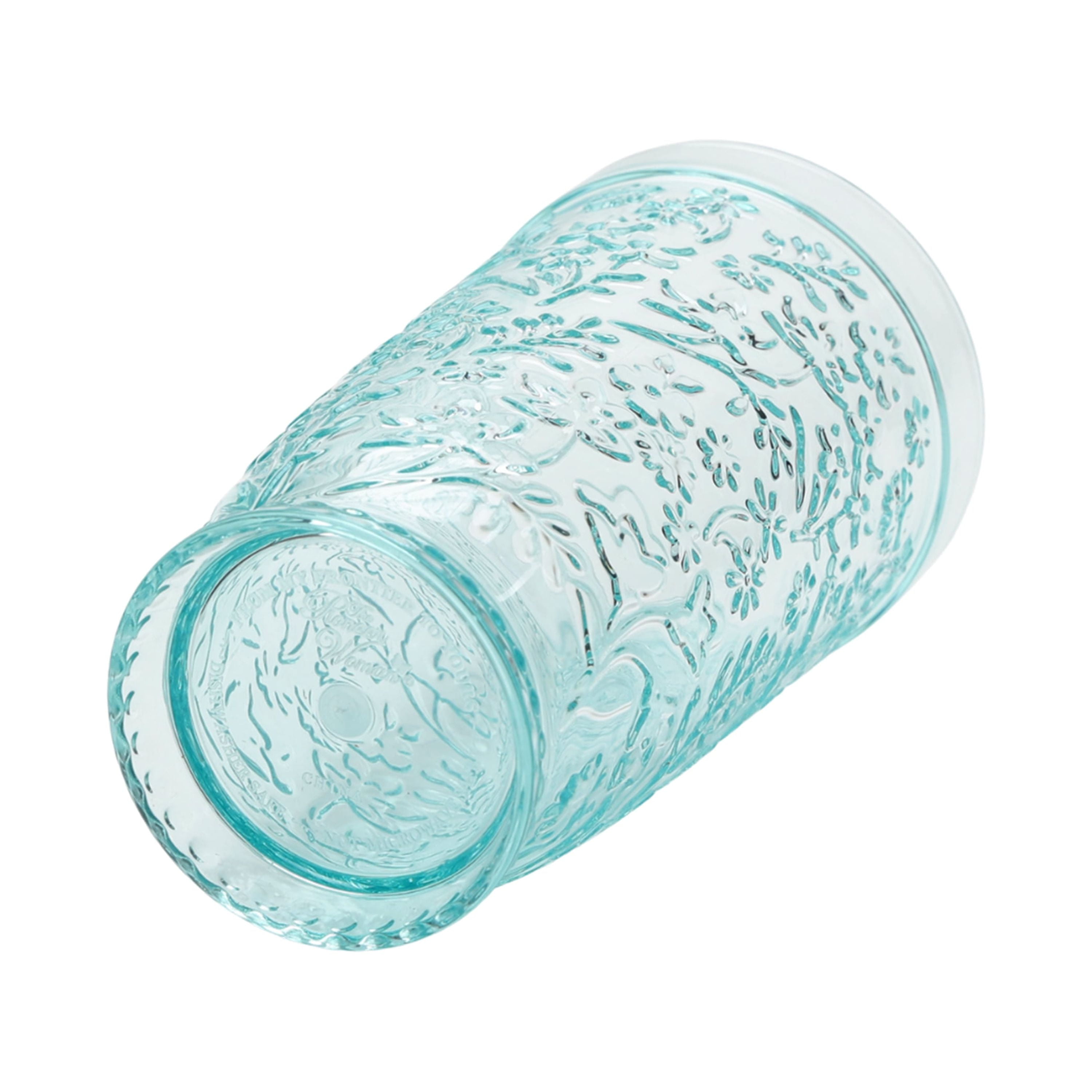 (2 pack) The Pioneer Woman 24-Ounce Embossed Tritan Ditsy Tall Tumbler, Teal