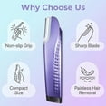 thumbnail image 3 of Dermaplaning Tool for Face with 7 Replaceable Blades, 3 Speed LED Light Dermaplane Razor for women face to Remove Facial Hair & Peach Fuzz, Purple, 3 of 9