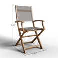 thumbnail image 4 of Pemberly Row Modern Teak Outdoor Folding Armchair in Taupe Dura-Sling Fabric, 4 of 5