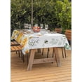 thumbnail image 3 of Outdoor Tablecloths with Umbrella Hole & Zipper, Eucalyptus Leaves Tablecloth Rectangle 60x84 Inch, Daisy Flower Spring Watercolor Country Floral Bee Waterproof Table Cloth, Patio/Pool Table Covers, 3 of 8