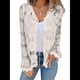 thumbnail image 2 of Blusa de Larga con Botones, Escote en V y Bordado Recortado, Cárdigan de Media Calada Albaricoque XL, 2 of 8