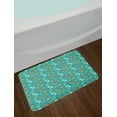thumbnail image 2 of Fish Bath Mat, Rainbow Colored Composition with Doodle Style Cartoon Animals on Turquoise Backdrop, Plush Bathroom Decor Mat with Non Slip Backing, 29.5" X 17.5", Multicolor, by Ambesonne, 2 of 2