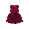 thumbnail image 2 of Kensie Girl 3 Tier All over Lace Dress Wine, Sizes 4-16, 2 of 5