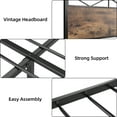 thumbnail image 4 of Yiwa Heavy Duty Full Bed Frame with Rustic Wood Headboard, Metal Platform Bed Frame, No Box Spring Needed, Brown, 4 of 7