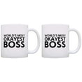 thumbnail image 1 of ThisWear Funny Boss Gifts World's Most Okayest Boss Office Gift 11 ounce 2 Pack Coffee Mugs, 1 of 4
