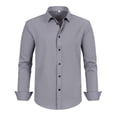 thumbnail image 6 of Mens Big and Tall Classic Fit Dress Shirt Button Down Long Sleeve Collar Shirt Gray 8XL, 6 of 7