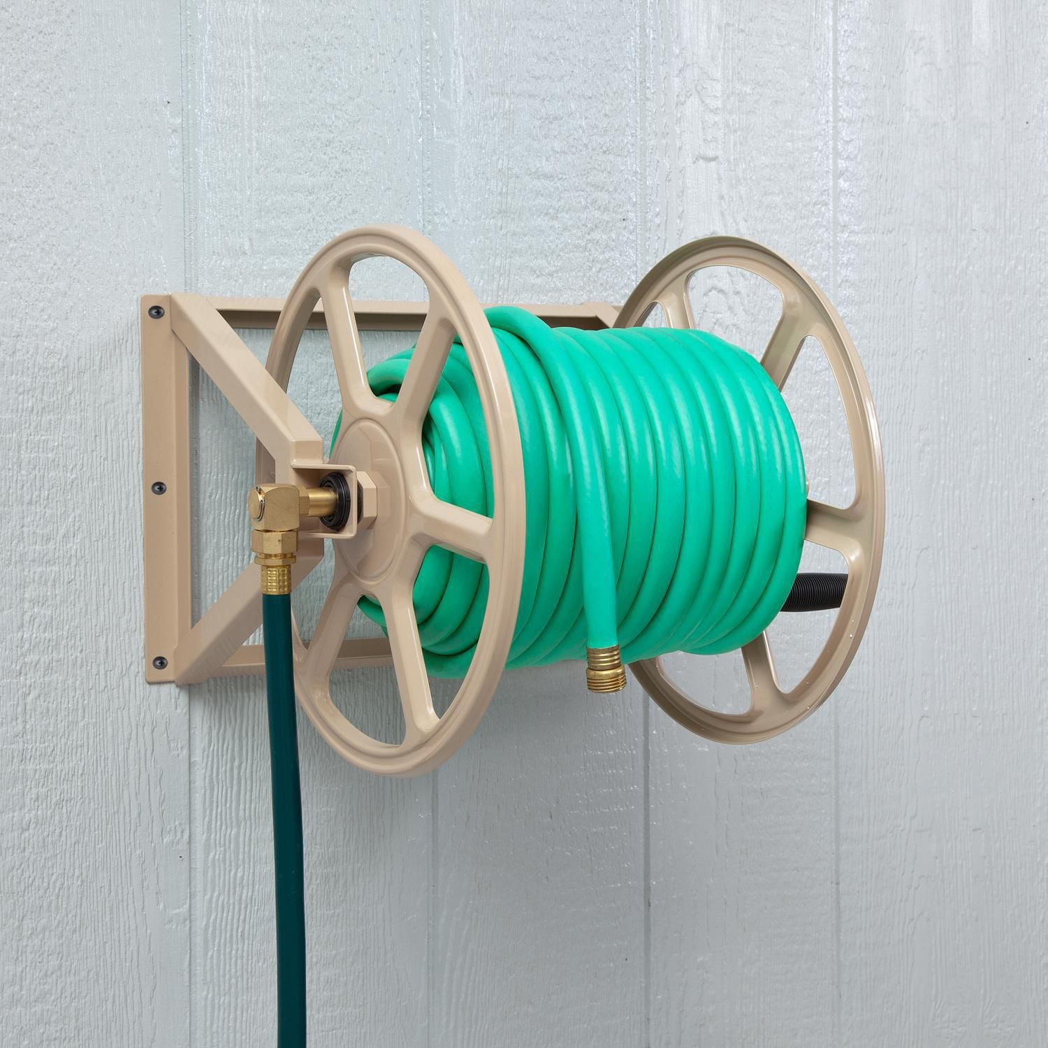 Liberty Garden 709 Steel Wall/Floor Mounted Hose Reel - Tan