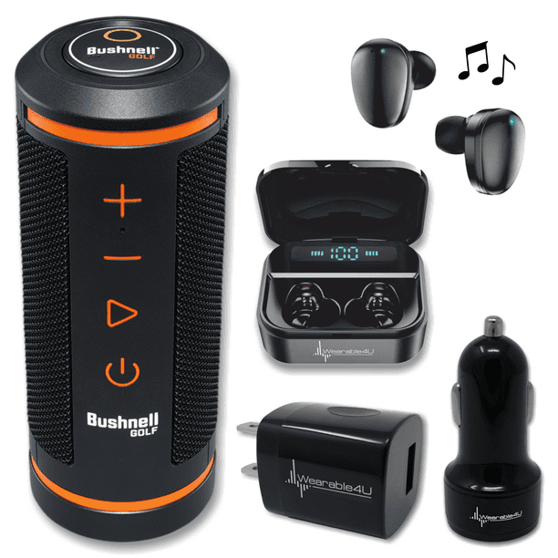 Bushnell Wingman GPS Bluetooth Speaker with Included Wearable4U Ultimate  Black EarBuds with Power Bank Case and Wall/Car Chargers Bundle -  Walmart.com