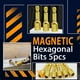thumbnail image 4 of Brocas hexagonales magnéticas, cabezal de manguito neumático, material de acero cromado, taladro manual, manguito magnético hexagonal, brocas hexagonales magnéticas, 4 of 9