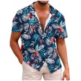 thumbnail image 2 of LYXSSBYX Mens Shirts Short Sleeve Clearance under 5.00 Men Shirt Print Short Sleeve Shirt Males Funny Tropical Casual Hawaiian Beach Shirt, 2 of 5