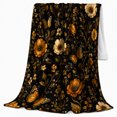 thumbnail image 2 of Autumn Monarch Butterfly Floral Garden Artwork, Cozy Friendship Quote Scene, Warm Flannel Blanket for Living Room and Reading Nook, Art Lovers Thanksgiving Gift, Artistic Home Decor, 2 of 9