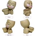 thumbnail image 5 of Face Head Plant Flower Pot, Kissing Girl Flowerpot, Lady Head Flower Pot, Female Kiss Faces Small Resin Art Succulent Pots for Indoor Outdoor Plants, 5 of 6