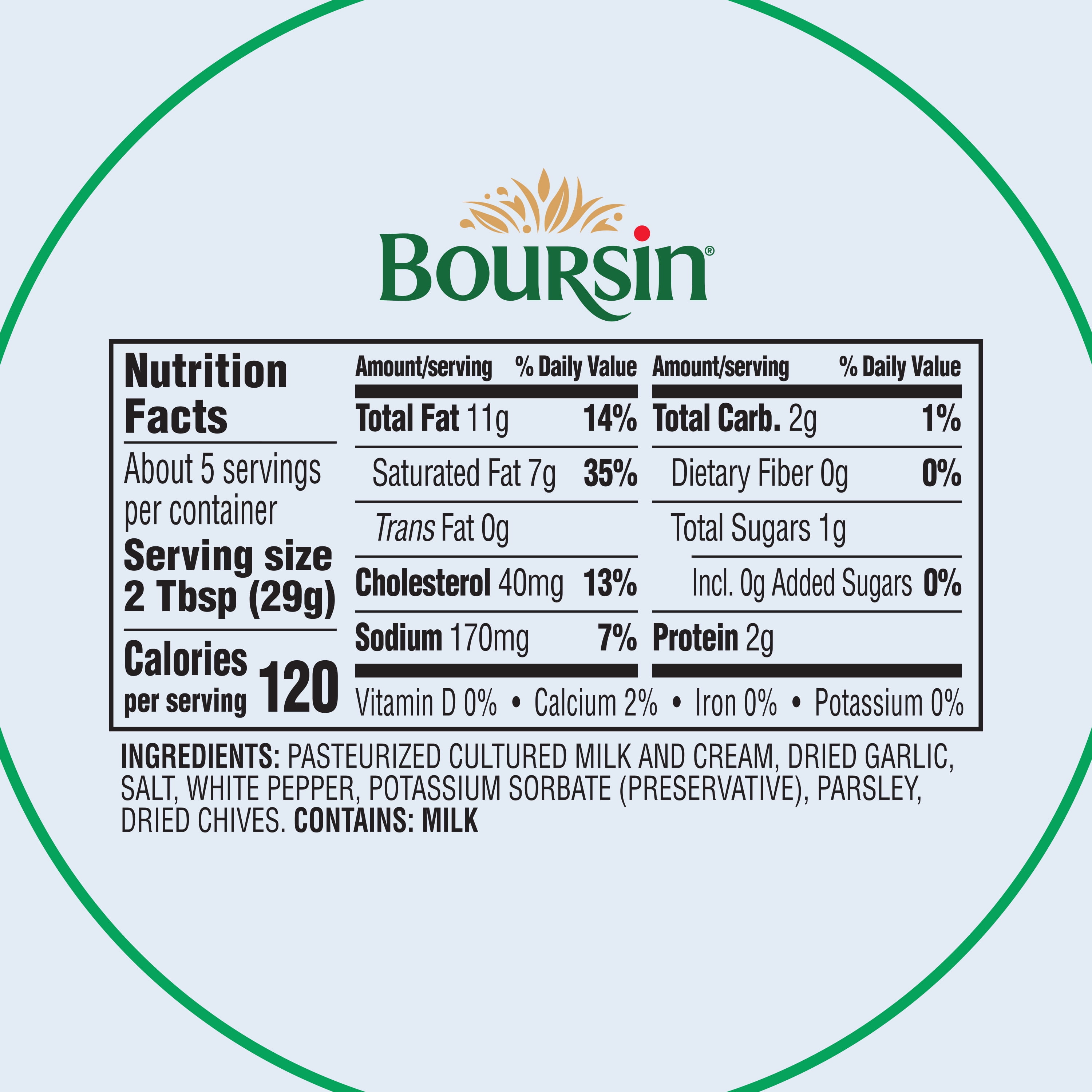 Boursin® Garlic & Fine Herbs Spreadable Cheese 5.3 oz Refrigerated