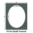 thumbnail image 2 of Dark Grey Suede Picture Frame Mat for 26x32 Frames - Oval Opening for 22x28 Photos - 50 Mats, 2 of 7
