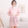 thumbnail image 2 of CH Multifunctional Women Cooking Apron Floral Flower Waterproof Long Sleeve Kitchen Aprons Cooking Baking Apron Working Smock，Pink, 2 of 7