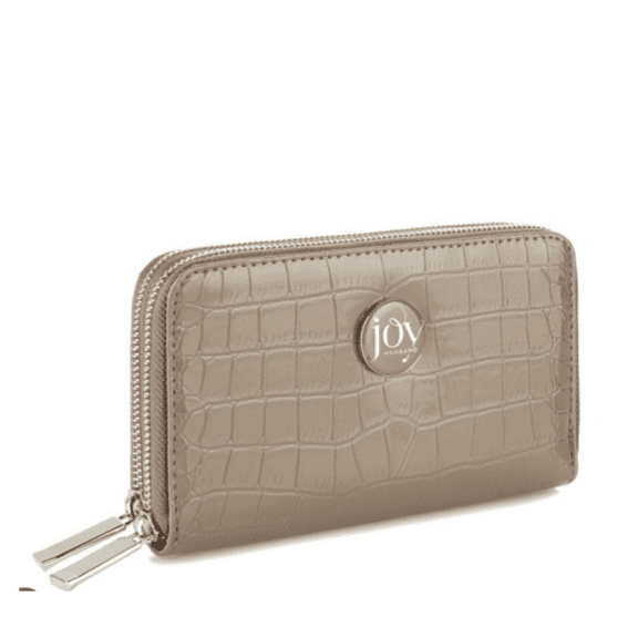 JOY E Lite Croco Couture Embossed Multi-Pocket Wallet RFID Blocking Taupe