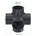 thumbnail image 2 of Uxcell 50mm ID UPVC Elbow Fitting 6 Way PVC Pipe Fittings Connector Furniture Pipe Joint 2 Pack, 2 of 5