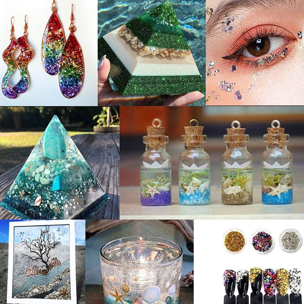 Glitter Irregular Glass Chips DIY Crafts Jewelry Making Filling Decorative Crystal UV Resin Mold Coaster Filler
