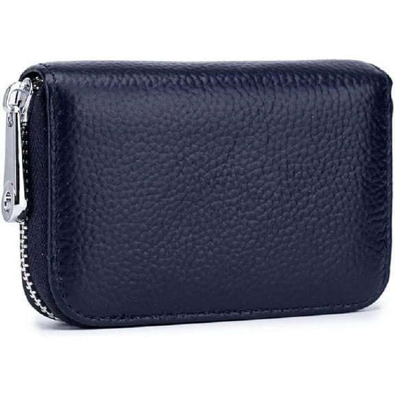 MMYGU Card Wallet RFID Blocking Genuine Leather Multipurpose Zipper Card Holder Coins Pouches Unisex (Yellow)